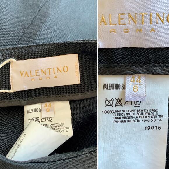 Valentino Wide Leg Wool Tuxedo Pants With Ribbon Ties Size 8 - Picture 11 of 12